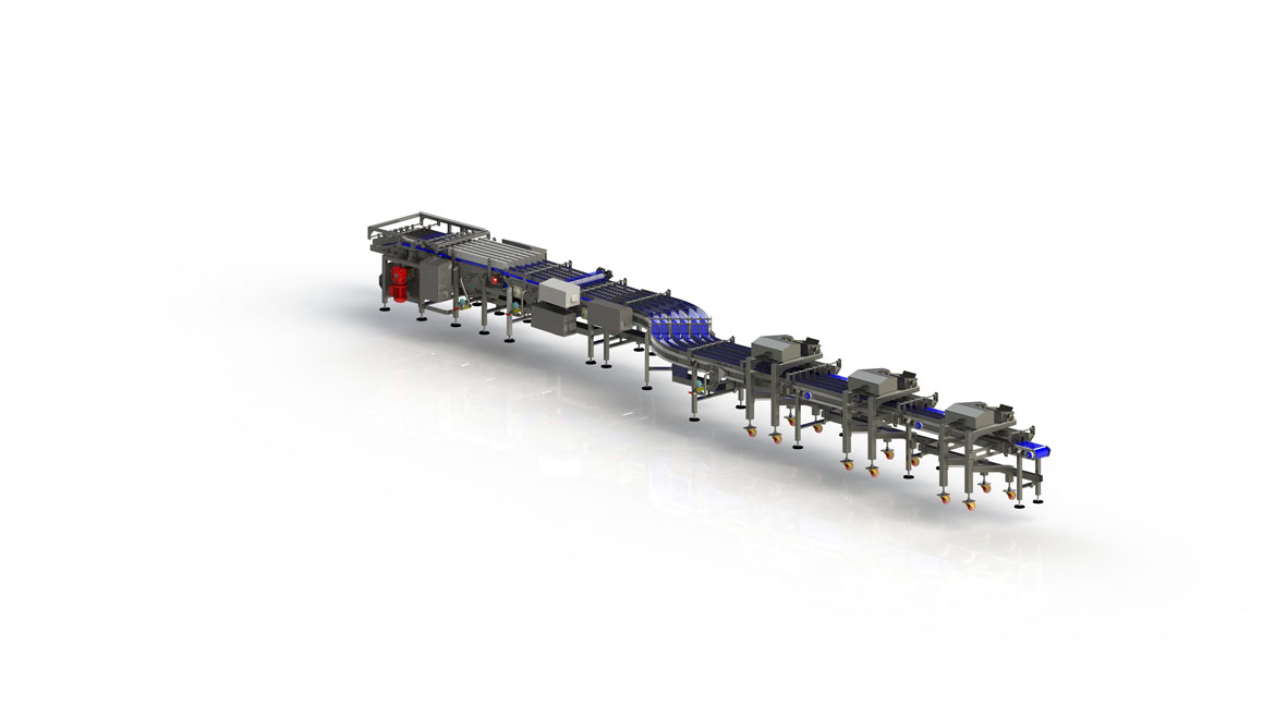 Deep-freezing tunnel input line